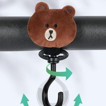 튼튼한 찍찍이 탈부착 캐릭터유모차걸이 360도회전 커다란후크, 수박