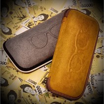 지퍼 케이스 1+1 가벼운 안경 선글라스보관 스웨이드 쎄무재질 만능안경집 스프레이천연크리너, 그레이+브라운