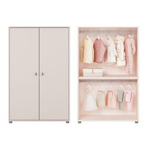 한샘 보나 2단 행거형 옷장 80cm, C:파우더핑크_골드(C)