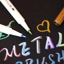 바이케이시 메탈릭 캘리그라피 브러쉬 펜 붓글씨 손글씨 다꾸, Z01-01 펄 화이트
