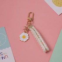 범쓰컴퍼니 데이지 리본 플라워 에어팟키링 핸드메이드 보우 갤럭시z플립키링 참 키홀더