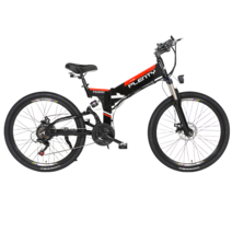 MONTHERIA 48V 전기자전거 MTB자전거 알루미늄 차체 산악자전거 21단변속 24/26인치 접이식 B918-132, 10AH-35KM, 레드 26인치스타일A