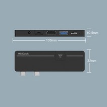 usb허브 HDMI어댑터 Surface pro8 도크 카드 리더기용 usb c 허브 x, 네트워크 포트 포함