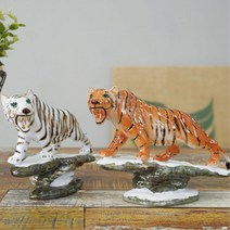 개업선물 용맹한 호랑이 도자기 장식품 부동산 거실장 사무실 바, 황호