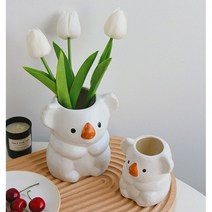 귀여운 코알라 세라믹 화분, 아이보리