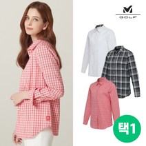 밀레 골프 솔리드 체크 스판셔츠 여성 3컬러 택1