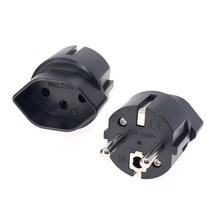 유럽 프랑스 여행 플러그 어댑터 스위스-유럽 어댑터 여행용 소켓 10A 250V, 01 Black