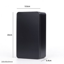 초콜릿 포장 박스 주석 상자 금속 항아리 철 쿠키 케이스 차 작은 것들 보관 사탕 주최자 비스킷 컨테이너, 검은색, 180x98x64mm