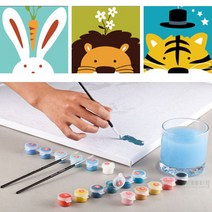 동물 DIY 유화 유아동 미술 그리기 세트 명화 집순이 취미 피포페인팅 컬러링북 홈갤러리 카페 인테리어 태교 치료 키덜트, 리본토끼