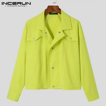 하객룩 패션 캐주얼 남성 올 매치 자켓 INCERUN 탑 2023 스트리트웨어 트렌드 긴 소매 S-5XL