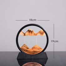 3D 모래 시계 인테리어 소품 선물용 샌드아트 이동 아트 그림 라운드 유리 심해 Sandscape 모션 디스플레이 흐르는 프레임 7/12 인치 홈 장식, [14] 금