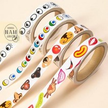 초등학생 만들기 키트 유아 어르신프로그램 얼굴 눈코입 롤스티커, 컬러_입