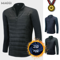 MACCI 남여공용 패딩 티셔츠 반목 반폴라 집업 긴팔 겨울 기모 작업복 상의 아웃도어 골프 패딩 등산복