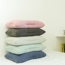 코튼샤워 DIY 통째로 빨아쓰는 높이조절 경추 베개 세탁망 충전솜 증정 경추베개, 핑크