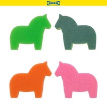 호아프_ [1+1] 스펀지 두개가 양면으로 합쳐진 스펀지수세미 이케아 SNABBAKAT 스나바카트 설거지수세미 그린 오렌지 주방 부엌, 그린/그린, 2개