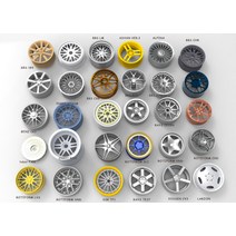 4Pcs 118 스케일 자동차 모델 휠 19 수정 사용자 정의 TE37 BBS ROTIFORM GTR 184ce28 토스 휠 허브, [21] ALPINA