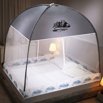 몽골게르텐트 대형 싱글 더블 침대 모기장 무료 설치 암호화 메쉬 캐노피 커튼 버그 방지 텐트 룸 장식, 24 24_03 180x200cm
