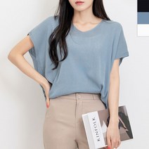 여자니트티 여성니트티 1P 캡소매 여름 반팔 티셔츠 (올핀)_1972EA