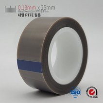 테프론테이프 0.13mm두께 25mm폭 내열 PTFE 필름 접착 테이프
