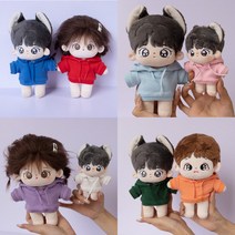 티니숲속 10cm 20cm 인형옷 코튼 후드티 무속성 솜인형 아이돌 인형 옷, 레드, 15cm