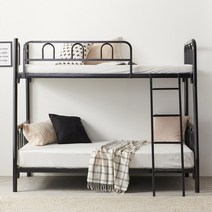 상일리베가구 베르디 이층침대+1 2층매트포함SS+S, 블랙