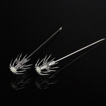 생미끼 채비 바늘 2개 에기 갑오징어 생새우 무늬오징어 한치 쭈꾸미 문어, 15cm
