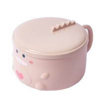 예쁜 그릇 집들이 선물Kawaii 공룡라면 국수 그릇 뚜껑 귀여운 스테인레스 스틸 주방 과일 인스턴트 샐러드, 02 분홍색