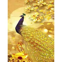 세진 NEW 보석십자수 제품 72가지 신제품 새로운 취미생활 보석 십자수 보석십자수, 34x44 황금공작새