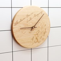 기본레터링 20cm 무소음 인테리어 우드 벽시계 & 탁상시계, 월넛(+10000), 이미지각인추가(+10000)