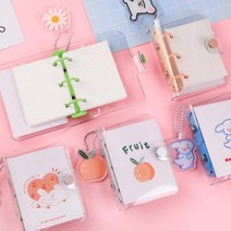 컬러 3공 다이어리 만년 투명 귀여운 미니 커버 일기 플래너, 12 : 화이트