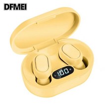 DFMEI 무선 이어폰 미니 이어폰 스포츠 블루투스 이어폰, E7S옐로우