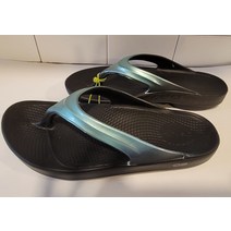 우포스 슬리퍼 쪼리 OOFOS 여성 Oolala Luxe Sandal Flip-Flops MINT METALLIC #1400 Sz 6 US NWT