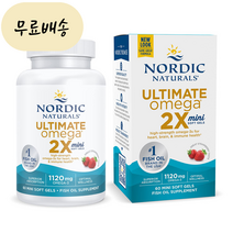 노르딕 얼티메이트 오메가3 2X 1120mg 딸기향 60미니소프트젤 EPA DHA 홍무드 구매대행, 1개, 60정, 60개