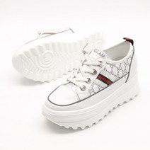 여성 가죽 굽높은 스니커즈 통굽 키높이 스니커즈 슬립온 7cm