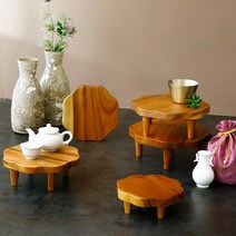 고급 레인트리 원목 슬림 연화반 다도상 교자 찻상 다과상 소반