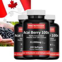 프리미엄 아사이베리 22000mg 180캡슐 슈퍼푸드 캐나다 정품 이노뉴트리션, 3병