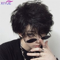 넓은이마 가발수선 엠자이마 가발대여 남자붙임머리 반삭가발 가발사이트 이용사통가발 혼주가발 군인가발 원형탈모가발 XIYUE 짧은 남성 가발 남성용 스트레이트 합성 가발 53, 공짜 선물, 협력사, T1B427