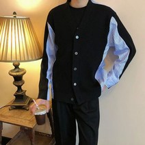 남자 겨울 사무실가디건 니트 정장 가디건 2022 가을 뉴 라이트 럭셔리 패션 긴팔 스웨터 패션 자켓 부티크 의류 심플 스타일