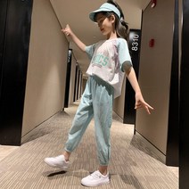 16900원 성은홀릭 여아 SONICS 여름 긴바지상하 투피스 바지세트