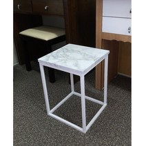 심포니 국산 완제품 침실 침대 안방 철재 협탁 이동식 마블 대리석, 기본형-화이트 마블