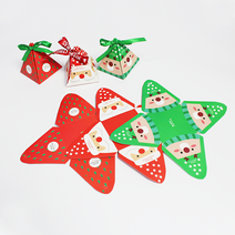 피라미드상자 선물포장상자 답례품 작은 선물 상자 종이 선물용 포장지 원터치 포장 구디백 산타 소형 크리스마스, 산타10p