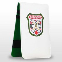 Bushwood Golf Shield 화이트 가죽 골프 스코어카드 및 야드 북 홀더 커버 이름 버전도 맞춤 설정할 수 있습니다 (일반 하나) 519373