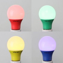 LED 칼라전구 벌브 색조명 색전구 색벌브 비츠온 8W 칼라램프, YELLOW