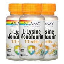 2+1 솔라레이 엘라이신 모노라우린 L라이신 60정 글리세릴모노라우레이트 l lysine monolaurin, 1개, 기본