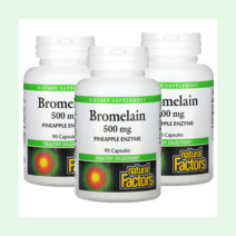 [2+1] 내추럴 팩터스 브로멜라인 500mg 90캡슐 파인애플 효소 줄기 추출물 브로멜린 Bromelain