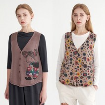 라라쎄 라라쎄 프린트 니트베스트 2종