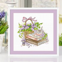 보석십자수 규방공예 부엉이 위메이드 비즈 큐빅 소상큼 실자수, 【B타입]【이집트 코튼】【사이즈50X42cm】