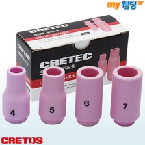 크레토스 티그 TIG 알곤토치 세라믹노즐 125A 일반 (10개입), 10ø（#6）