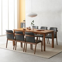 라로퍼니처 그라나다 1800 원목 6인용 식탁 세트 6인 고무나무 테이블, 식탁+의자6