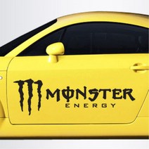 캠핑 카라반 Monster Energy 스티커 데칼시트 자동차데칼 자동차악세사리 데칼 튜닝용, 1개, 화이트 대형
